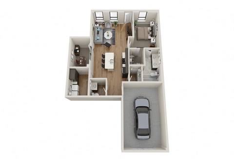 1 Bed 1 Bath Floor Plan at EagleRidge Plaza Residences, Fargo, North Dakota